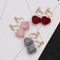 Twelve Velvet Heart and Pearl Look Clip-On Earring Designs view 2