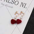 Twelve Velvet Heart and Pearl Look Clip-On Earring Designs view 11