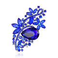 Blue Gold Tone Flower Crystal Nine Designs Metal Brooch Pin view 6