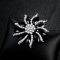 Black Silver Tone Flower Resin Metal Brooch Pin for Jackets and Lapels view 2