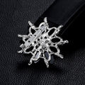 Black Silver Tone Flower Resin Metal Brooch Pin for Jackets and Lapels view 4
