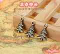 Textured Christmas Tree Pendant Charm In Multiple Metal Finishes view 3