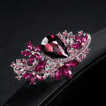 Blue Gold Tone Flower Crystal Nine Designs Metal Brooch Pin view 3