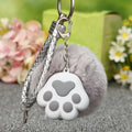Cat Paw Pom Pom and Bell Wrist Strap Keychains in Thirteen Options view 4