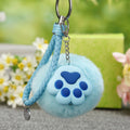 Cat Paw Pom Pom and Bell Wrist Strap Keychains in Thirteen Options view 2