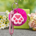 Cat Paw Pom Pom and Bell Wrist Strap Keychains in Thirteen Options view 3