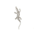 Gecko Charm Textured Long-Tail Metal Pendant in Five Finishes view 7