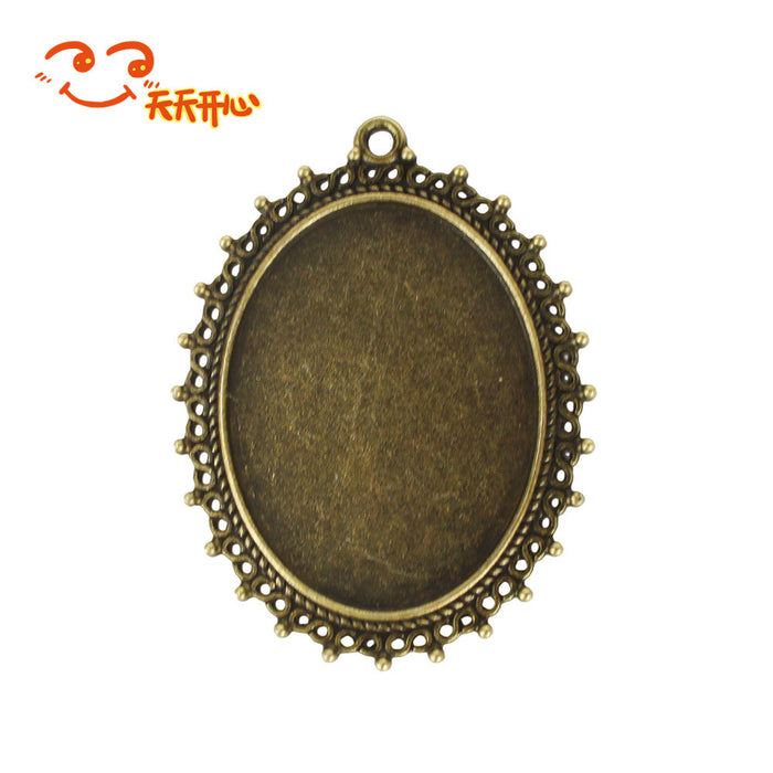 30x40mm Oval Alloy Cabochon Tray Pendant Base