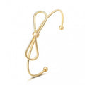Rose Gold Tone Bow Adjustable Open Bangle Bracelet view 2