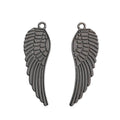 Long Feathered Angel Wing Metal Charms in Four Finishes view 7