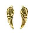 Long Feathered Angel Wing Metal Charms in Four Finishes view 9