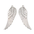 Long Feathered Angel Wing Metal Charms in Four Finishes view 6