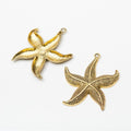 Large Textured Starfish Charm Pendants in Five Finishes view 7