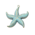 Large Textured Starfish Charm Pendants in Five Finishes view 10