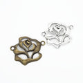 Openwork Rose Two Loop Metal Connector Charm Jewelry Making Component view 4