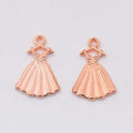 Pleated Dress Metal Charm for Jewelry Making in 3 Visible Finishes view 4