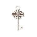 Ornate Floral Bow Key Charms in Two Antique Metal Finishes view 4