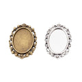 Antique Bronze and Silver Oval Bezel Settings for Jewelry Making view 4