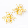 Large Detailed Bee Metal Charms in Five Antique Finishes view 4