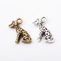 Spotted Dog-Shaped Metal Charm Pendants in 2 Finishes view 4