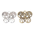 Openwork Butterfly Metal Charms in Two Antique Finishes view 4
