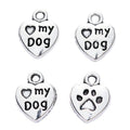 Vintage Finish Metal My Dog Heart Charms in 3 Style Options view 4