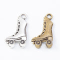 Four Wheel Roller Skate Charms in Antique Bronze and Silver view 4