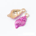 Fluted Conch Shell Pendant Charm in Four Glossy Colors view 4
