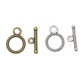 Coil Textured Ring and Bar Toggle Clasp Jewelry Component view 4
