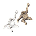 Swinging Monkey Metal Charm 2 Finish Options Craft Supply view 4