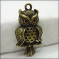 Perched Owl Charm Alloy Jewelry Making Component in 4 Finish Options view 4