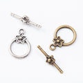 Vintage Style Metal Flower Toggle Clasp in 2 Metal Finishes view 4
