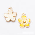 Enamel Five Petal Flower Charm Alloy Jewelry Making Component in 6 Finish Options view 4