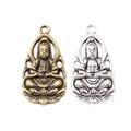 Seated Guanyin Figure Pendant in Two Antique Finishes view 4