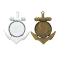 Arrow Shape Round Cabochon Settings in Two Antique Finishes view 4