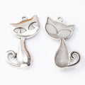 Sitting Cat Metal Charms in 3 Pictured Finishes for Jewelry Making view 4