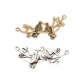 Birds on Branch Double Loop Metal Connector in Two Finishes view 4