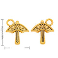 Mini Umbrella Pendant Charm in Three Metallic Finishes view 4