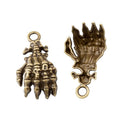Skeleton Hand-Shaped Metal Charm Pendants in 2 Finishes view 4