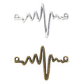 Heartbeat Line Two Loop Connectors in 2 Metal Finish Options view 4