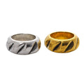 Wide Hole Swirl Tube Beads in Antique Gold and Silver Finishes view 4