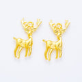 Antlered Deer Metal Pendant Charms in 3 Distinct Finishes view 4