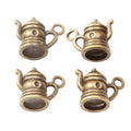 Miniature Teapot Metal Charms in Two Antique Finishes view 4