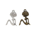 Seated Bob-Hair Woman Charm In 2 Metal Finishes For Jewelry Making view 4