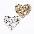 Bubble Heart Metal Charm 2 Finish Options Craft Supply view 4