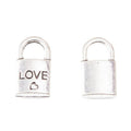 LOVE Heart Padlock Metal Charms in Three Color Finishes view 4