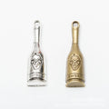 Embossed Wine Bottle Charms in Two Antique Metal Finishes view 4