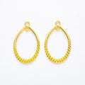 Ribbed Open Teardrop Charm in 3 Metal Finishes for Jewelry Making view 4