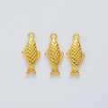 Textured Scale Pattern Fish Metal Charms in Five Finishes view 4