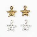 I Love You Star Metal Charms in Two Finishes Jewelry Making Pendants view 4